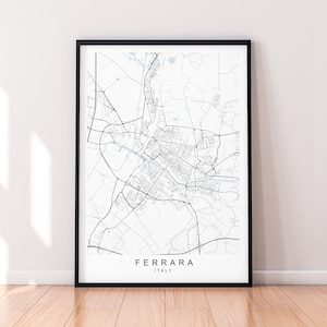 Mapa da cidade de Ferrara Itália Imprimir pôster minimalista para casa Mapa da cidade de Ferrara Itália pôster decoração de arte de parede