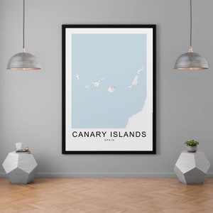 Kanarische Inseln Karte Spanien Karte Print Minimalist Home Map Poster Wall Decor