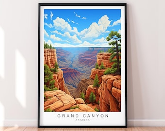 Grand Canyon Art Print Ilustração Grand Canyon EUA Pôster Arte de parede Presente Impressão sem moldura
