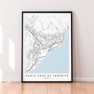 Santacruz de Dekore werfer karte druck unikat santa cruz de exclusive spanien karte plakat wandkunst geschenk ohne gerahmter druck