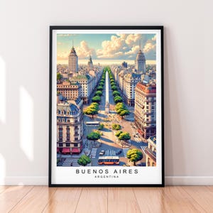 Buenos Aires Illustration Print Unframed Argentina Cityscape Poster Art