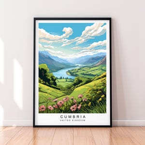 Cumbria Art Print Illustration Cumbria National Park Poster Wall Art Gift Unframed Print