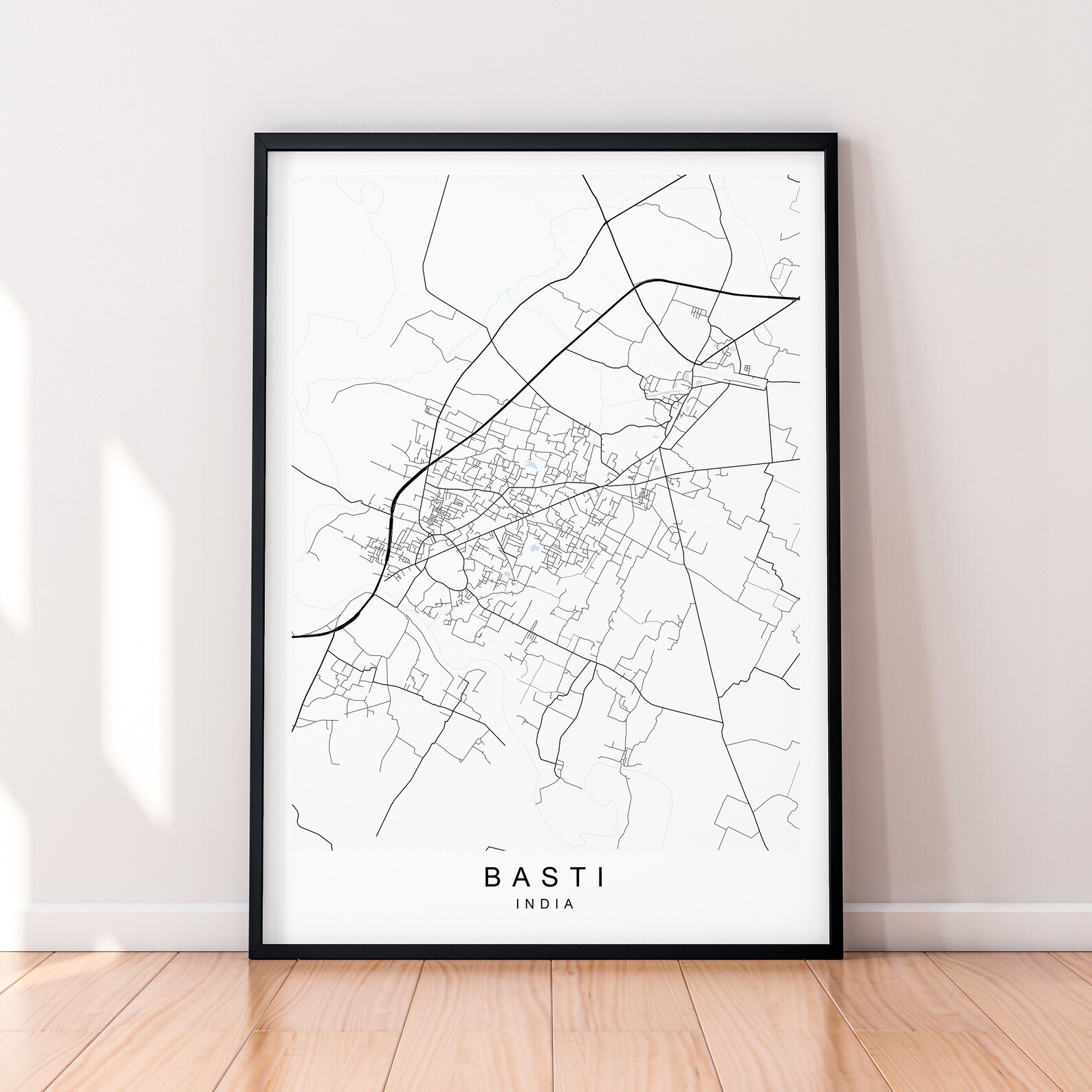 Basti Region Area Map India Print Poster Minimalist Home Basti India ...