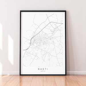 Basti Region Region Karte Indien Druck Poster Minimalist Home Basti Indien Region Karte Poster Wand Kunst Dekor