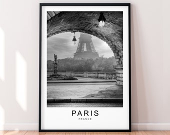 Paris Eiffel Tower France  Capital City Print Minimalist Home Travel  Artistic View Poster Wall Art Decor