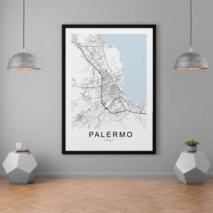 Palermo Italien Stadt Stadt Karte Druck Minimalist Home Map Poster Wanddekor
