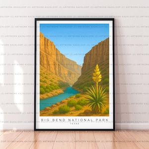 Texas Big Bend Nationalpark Ungerahmt Kunstdruck Schlucht Fluss Illustration Wüstenschlucht Big Bend Nationalpark Texas Poster