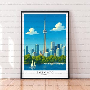 Illustrazione artistica di Toronto, stampa di poster di Toronto, Canada, regalo, stampa senza cornice