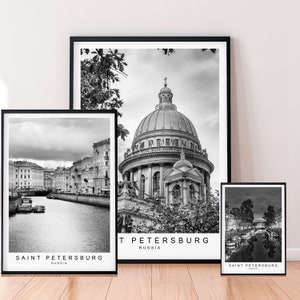 Saint Petersburg Print Poster City Print St Petersburg City River Monument Print Poster Minimalist Home Travel Poster Wall Decor