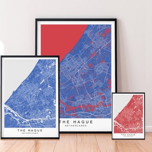 Den Haag Stadt Karte Nationalfarben Druck Minimalist Den Haag Niederlande Home Karte Poster Wand-Dekor