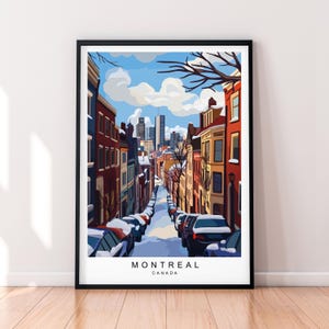 Montreal Winter Travel Print Art Illustration Montreal Canada Poster Wall Art Gift Unframed Print