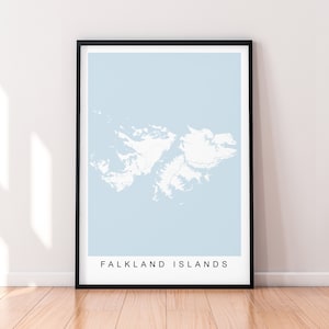 Falkland Islands Map Print Minimalist Home Falkland Islands Islas Malvinas Map Poster Wall Decor