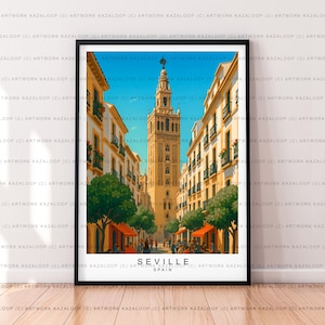 Seville Spain Unframed Illustration Print Poster Art, Seville Travel Poster, Seville Wall Print, Seville Landmark Artwork