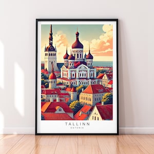 Città Vecchia Tallinn Estonia Poster Stampa artistica Illustrazione senza cornice