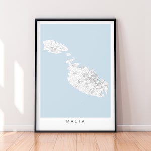 Malta Karte Print Poster Minimalist Home Malta Insel Karte Poster Wall Art Decor