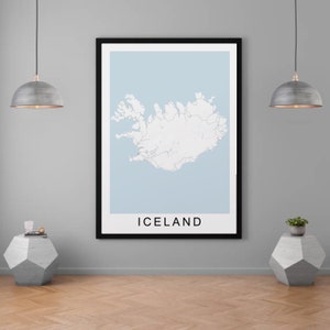 Islande pays Reykjavik carte impression minimaliste maison carte affiche décoration murale