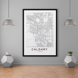 Calgary Map Canada City Map Print Minimalist Home Map Poster Wall Decor