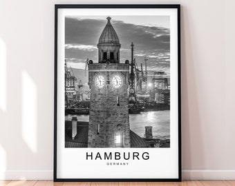 Porto di Amburgo Germania Stampa Minimalista Home Travel Poster Wall Decor