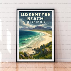 Luskentyre Beach Unframed Poster Isle Of Harris Scotland Coastal Art Print Luskentyre Beach