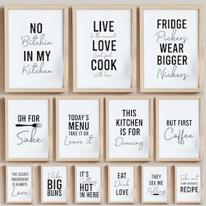 Kitchen Dining Room Print Poster Décor Gift Typography Prints Gift Minimalist Funny Fun Prints Sizes A3,A4,A5,12x16,11x14, 10x8,8x6,7x5,6x4