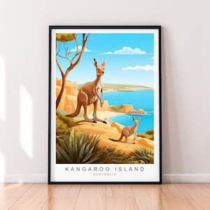 Stampa dell'illustrazione di Kangaroo Island Poster della spiaggia di Kangaroo Island Regalo Stampa senza cornice