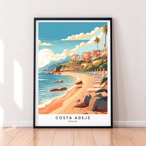 Costa Adeje Illustration Print Costa Adeje Tenerife Canary Island Poster Gift Unframed Print