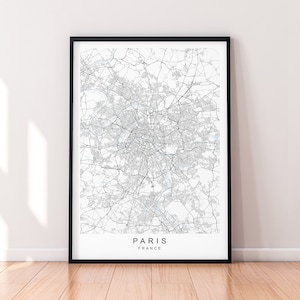 Paris City Map France Print Poster Minimalist Home Decor Paris France Capital City Map Poster Wall Art Decor
