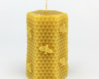 Handmade 100% Natural Beeswax Bee House Hive Honeycomb Block Candle   Gift Present