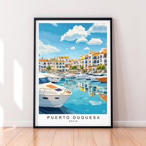 Stampa di illustrazione di Puerto de la Duquesa Puerto de la Duquesa Sapin Poster Wall Art Gift Stampa senza cornice