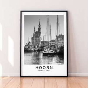 Hoorn Pays-Bas Travel Print Minimalist Home Travel Poster Wall Decor