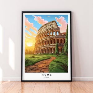 Stampa di viaggio di Roma Illustrazione di Roma Poster d'arte Regalo Stampa senza cornice
