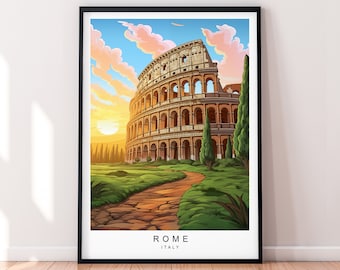 Rome Travel Print Rome Illustration Art Poster Gift Unframed Print