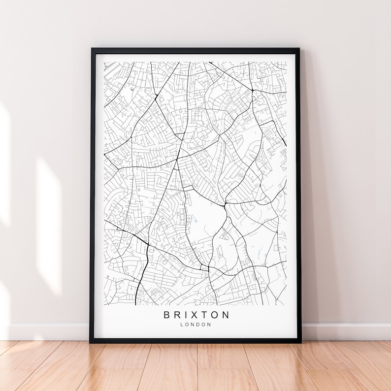 Brixton Borough of London Map Print Poster Minimalist Home London ...