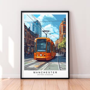 Manchester Art Travel Print Manchester UK Poster Wall Art Gift Unframed Print