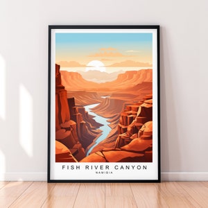 Fish River Canyon resetryck Fish River Canyon Namibia Dorset illustration konstaffisch gåva oramat tryck