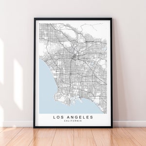 Los Angeles California City Map Print Poster Minimalist Home Decor Los Angeles California USA Map Poster Wall Art Decor