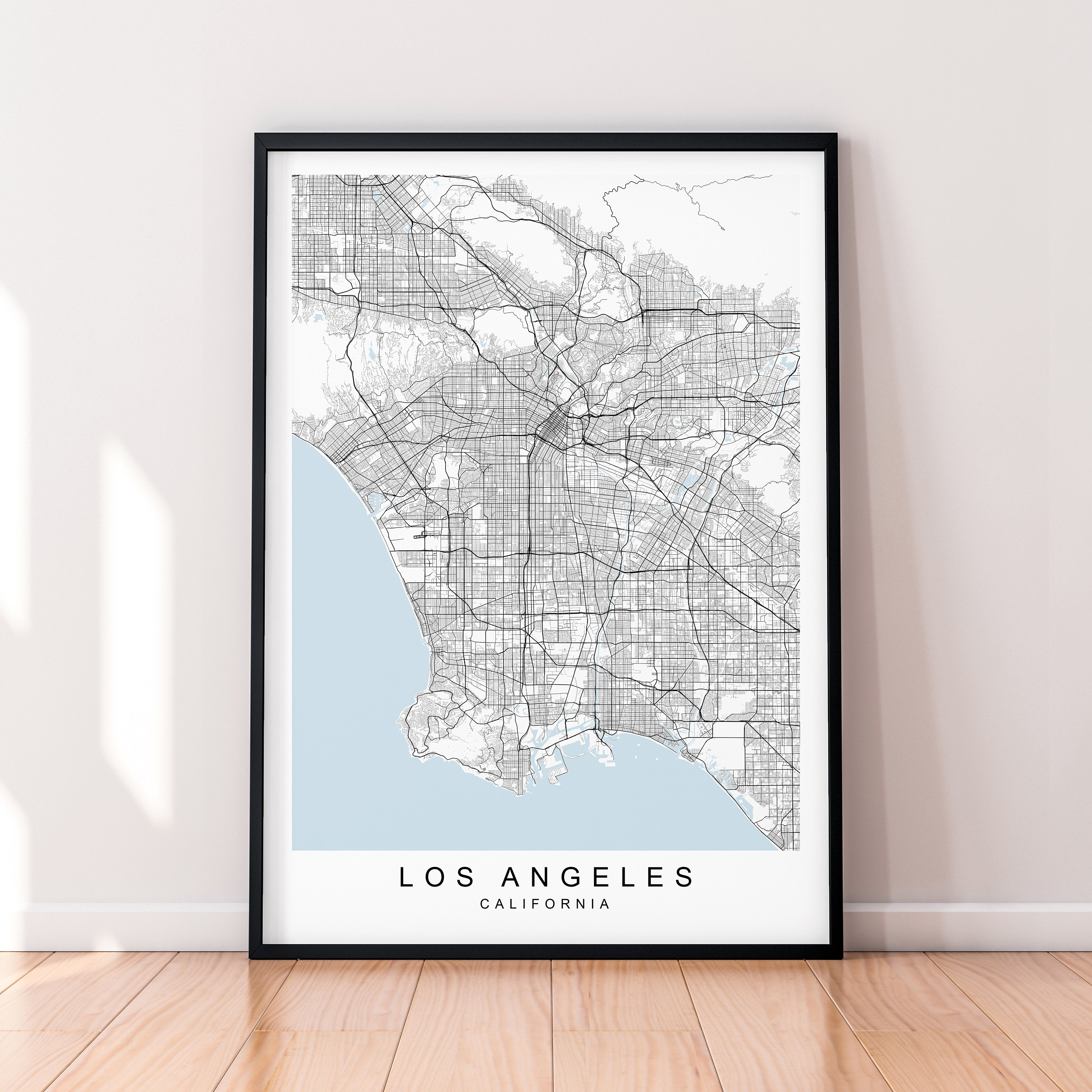 Los Angeles City Map Art Print Modern Minimalist Map Poster of Los ...