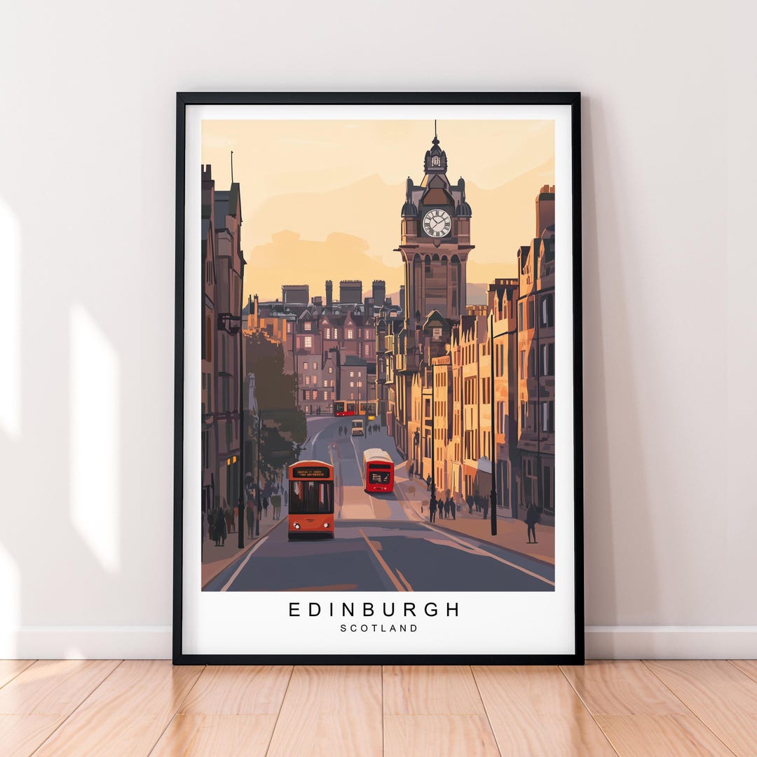 Edinburgh Travel Art Print Edinburgh Scotland Poster Wall Art Gift ...
