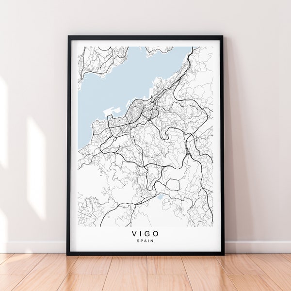 Vigo Stadt Karte Spanien Druck Minimalist Vigo Spanien Stadt Karte Poster Wand Dekor