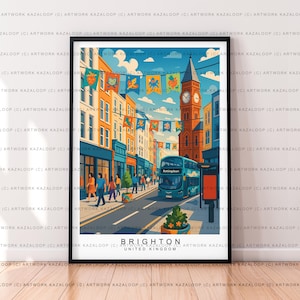 Brighton, Regno Unito, poster senza cornice, illustrazione artistica, stampa di Brighton