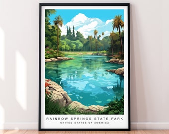 Rainbow Springs State Park Illustration Print Rainbow Springs State Park Florida Poster Gift Unframed Print