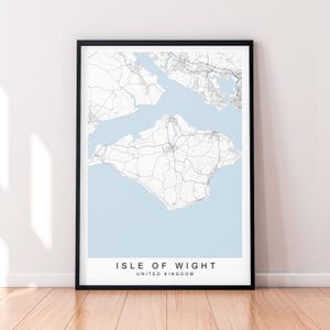 Isle Of Wight Map Travel Print Art Illustration Isle Of Wight Map Poster Wall Art Gift Unframed Print
