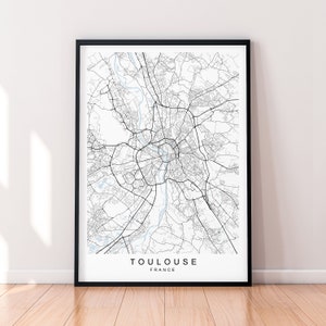 Toulouse Stadt Karte Frankreich Print Poster Minimalist Home Decor Toulouse Stadt Frankreich Karte Poster Wand Kunst Decor