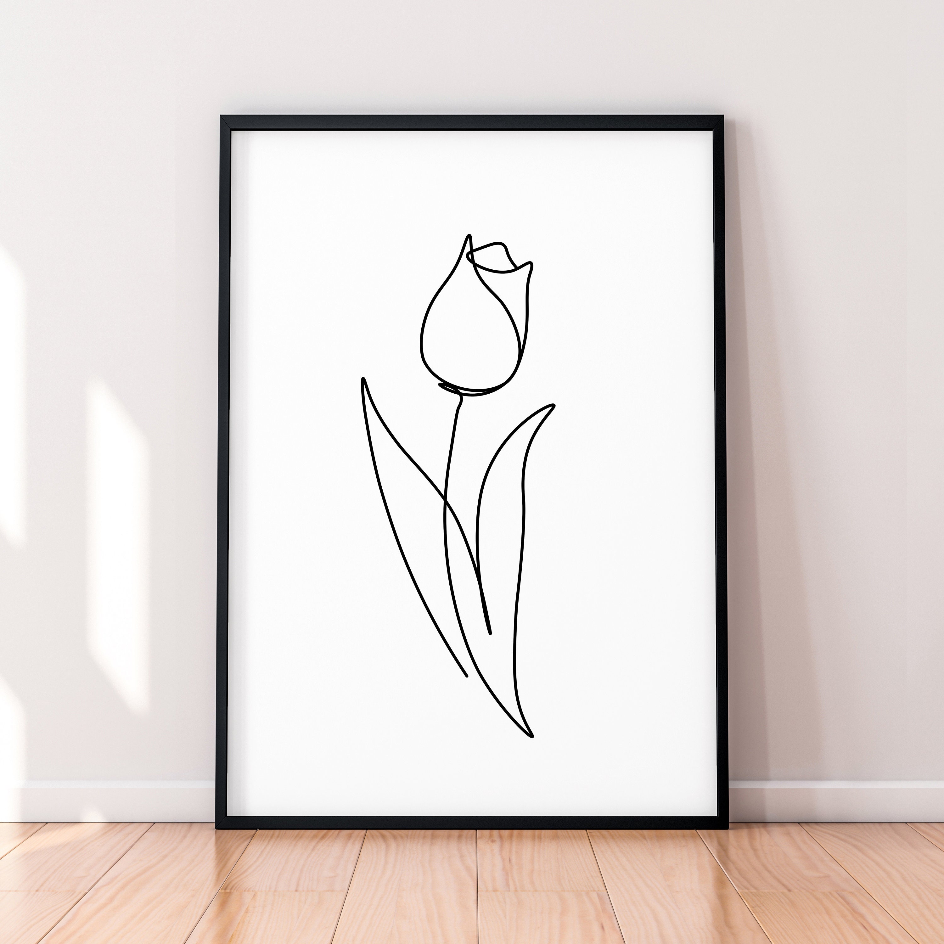 Tulip Flower Line Art Poster Wall Art Minimalist Print (TL3) - Etsy