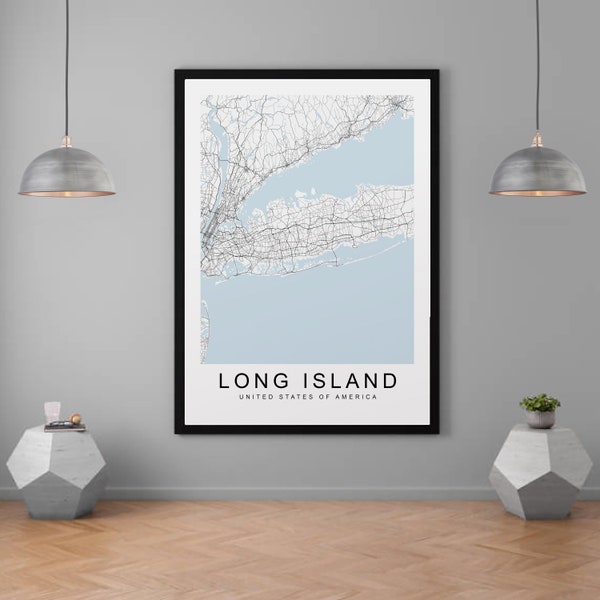 Wall Art Map of Long Island Etsy Canada
