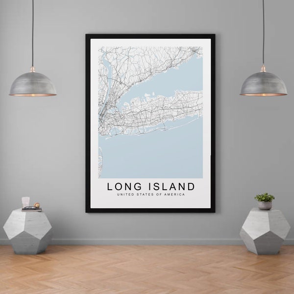 Long Island New York Map Print Minimalist Home Map Poster Wall Decor