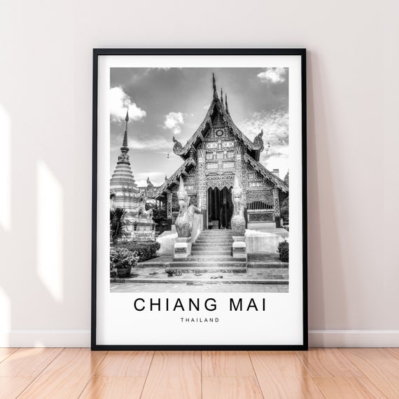 Chiang Mai Thailand Print Travel Poster Minimalist Home Travel Poster Wall Decor