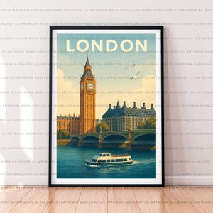 Stampa di viaggio di Londra, illustrazione del Big Ben di Londra, poster artistico, regalo, stampa senza cornice