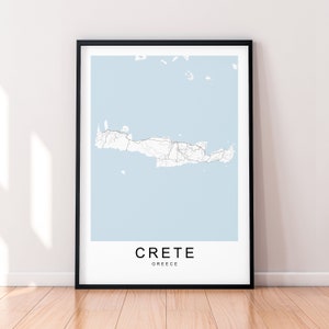 Crete Karte Griechenland Karte Print Minimalistische Hauskarte Poster Wanddeko