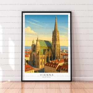 Vienna, Austria, stampa, illustrazione senza cornice, arte della città, poster di Vienna